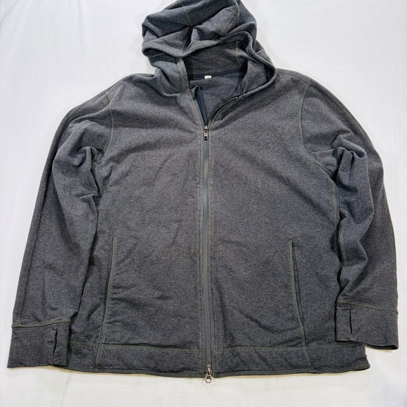 lululemon athletica Other - Lululemon Mens XXL Heathered Grey Full Zip Athletic Hoodie Thumbholes Jacket A6